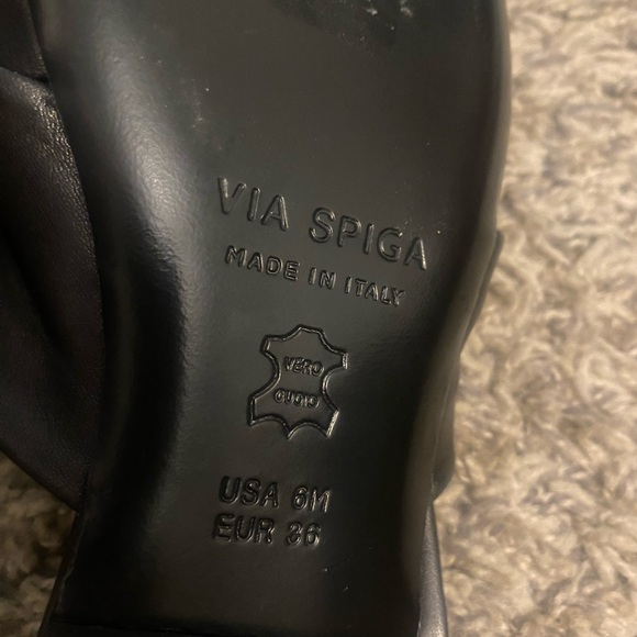 Via Spiga Black Birgit Slides - Picture 8 of 9